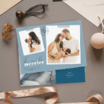 Je mehr das Merrier Blue Birth Ankündigungs-Foto Feiertagskarte<br><div class="desc">Eine moderne Urlaubskarte als Geburtsankündigung für einen blauen Jungen mit der einfachen minimalen Botschaft "Je mehr der Bessere" beinhaltet Vorlagen für 2 Fotos auf der Vorderseite und 1 auf der Rückseite Persönlich mit Ihren Namen, kurze Nachricht auf der Vorderseite und auf der Rückseite Babystaten. * Vorbilder von Jonathan Borba auf...</div>