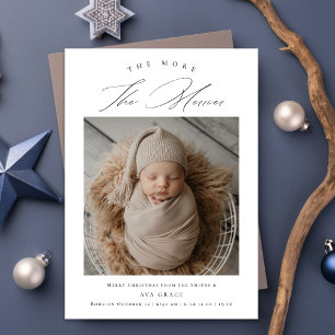 Je mehr das Merrier Newborn Baby Geburtsdatum Foto Ankündigung