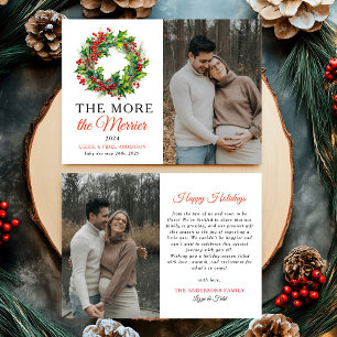 Je mehr die frohe Weihnachts-Foto-Schwangerschaft Ankündigung