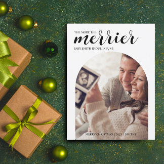 Je mehr die glühende moderne Weihnachtsschwangersc Feiertagspostkarte