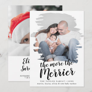 Je mehr die Merrier-Geburtserklärung verkündet wir Feiertagskarte