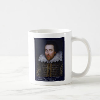 "Je mehr ich gebe" Shakespeare Liebeszitat Geschen Tasse