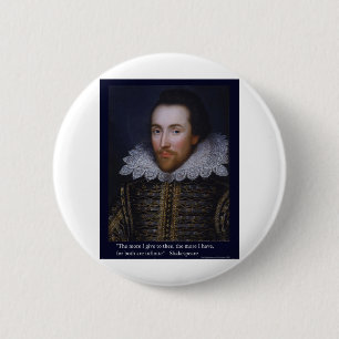 Je mehr ich" Shakespeare Liebe Zitat Geschenke/T-S Button