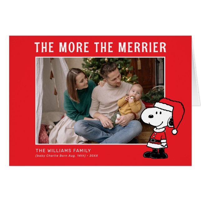 Je mehr Merrier | Snoopy Christmas New Baby (Vorderseite (Horizontal))