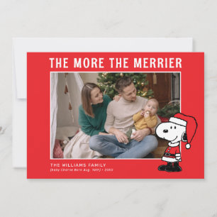 Je mehr Merrier   Snoopy Christmas New Baby Feiertagskarte