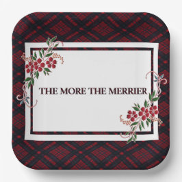 Je stärker das Merrier Red Kariert ist Pappteller