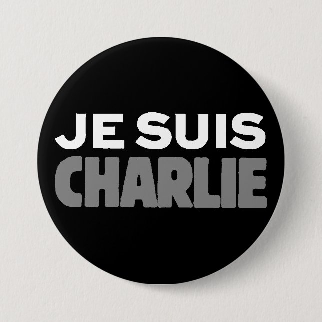 Je Suis Charlie - ich bin Charlie-Schwarzes Button (Vorderseite)