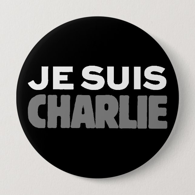 Je Suis Charlie - ich bin Charlie-Schwarzes Button (Vorderseite)