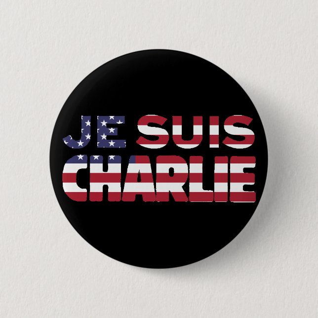 Je Suis Charlie - ich bin Charlie-Sterne und Button (Vorderseite)
