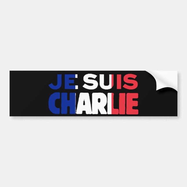 Je Suis Charlie - ich bin Charlie Tri Farbe von Autoaufkleber (Vorne)