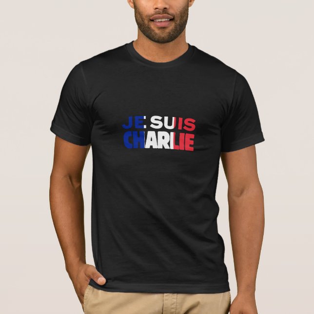 Je Suis Charlie - ich bin Charlie Tri Farbe von T-Shirt (Vorderseite)