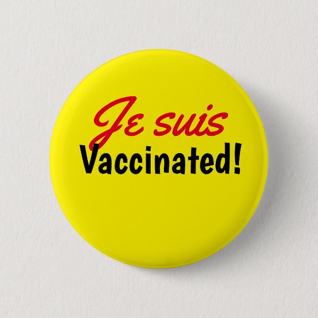 Je Suis Gelber Text Button (Vorderseite)