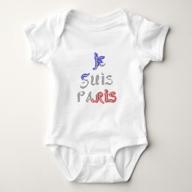 Je Suis Paris Art Print Baby Strampler (Vorderseite)