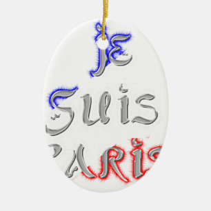 Je Suis Paris I Liebe Paris Textkunst drucken Keramikornament