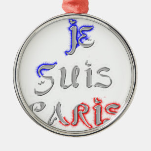 Je Suis Paris I Liebe Paris Textkunst drucken Ornament Aus Metall