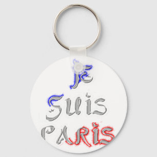 Je Suis Paris I Liebe Paris Textkunst drucken Schlüsselanhänger