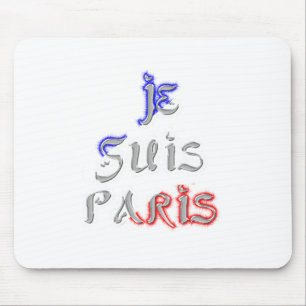 Je Suis Paris I Love Paris Text Kunst Druck Mousepad
