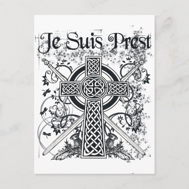 Je Suis Prest Fraser Familienmotto Postkarte (Vorderseite)
