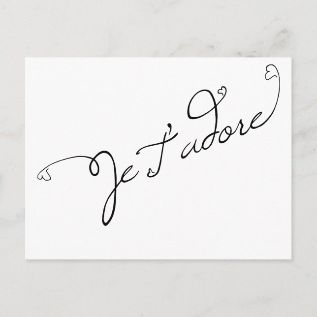 Je T' adore Postkarte (Vorderseite)