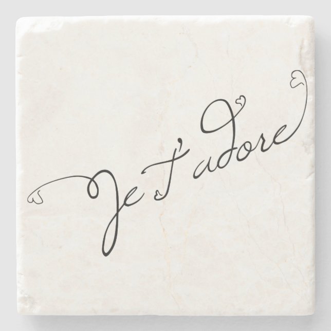 Je T adore Steinuntersetzer (Vorderseite)