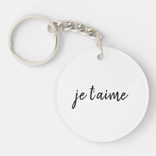🖤 Je t’aime I Liebe Sie Französisch Chic Custom A Schlüsselanhänger