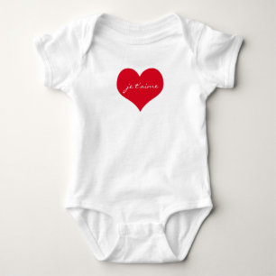 Je t’aime I love you auf Französisch I Herz Baby Strampler