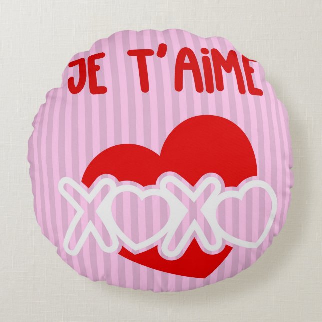 Je t’aime. rundes kissen (Vorderseite)