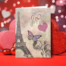 Je T' Aime Vintage Valentine Folgekarte Holiday Ca Feiertagskarte