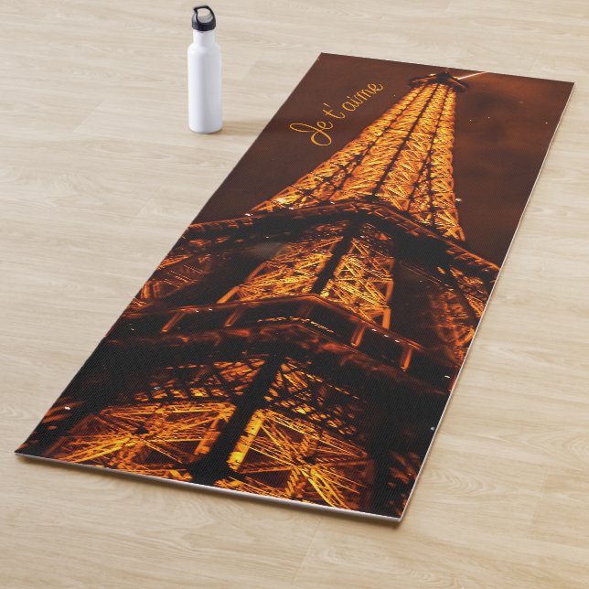Je T'Aime Brown Orange Paris Frankreich Eiffelturm Yogamatte (Beispiel)