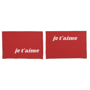 je taime   I Liebe Sie   Französischer Satz Kissenbezug