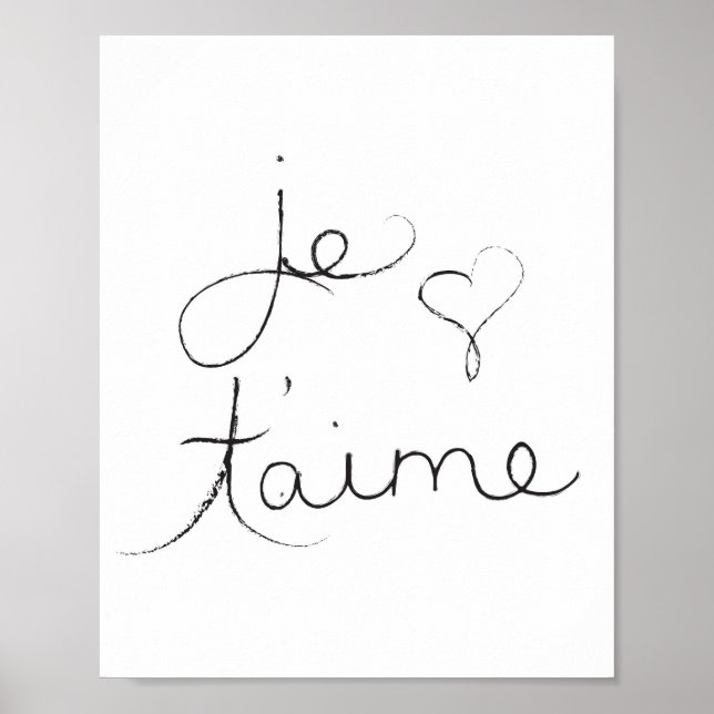 Je t'aime - " Ich Liebe Sie " auf Englisch - Poste Poster (Vorne)