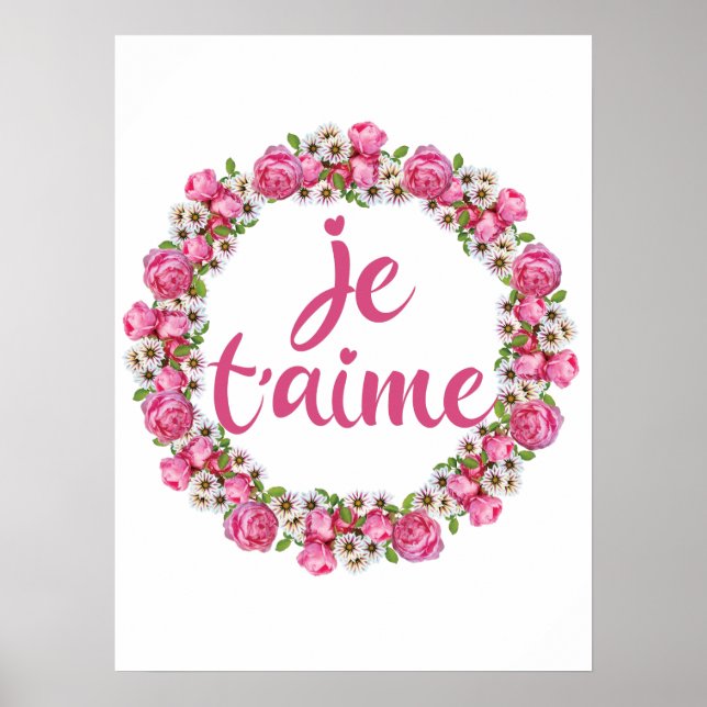 Je T'aime - Ich Liebe Sie - Französische Redewendu Poster (Vorne)