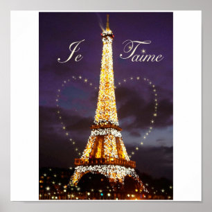 JE T'AIME LIEBE AUS PARIS-Plakat Poster