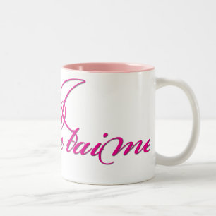 Je taime Liebe Word-Kaffee/Tee-Tasse Zweifarbige Tasse