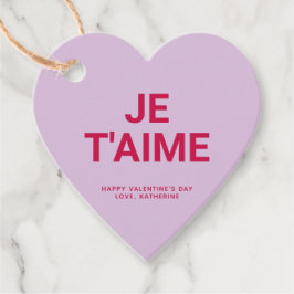 Je t'aime lila Herz niedlich Valentinstag Brauch Geschenkanhänger