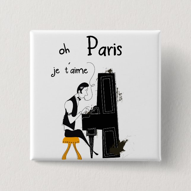 je taime Paris Button (Vorderseite)