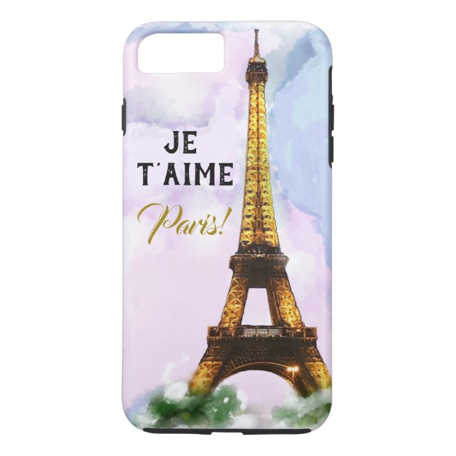 Je t'aime Paris, i-Liebe Paris. Eiffelturm Case-Mate iPhone Hülle (Rückseite)