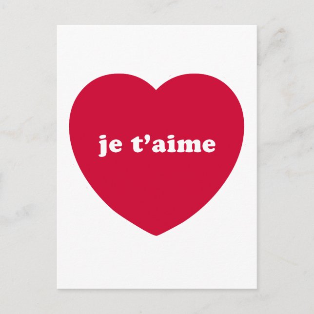 JE T'AIME POSTKARTE (Vorderseite)