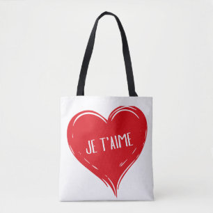 Je T'Aime Rotes Herz Romantisches Französisches Li