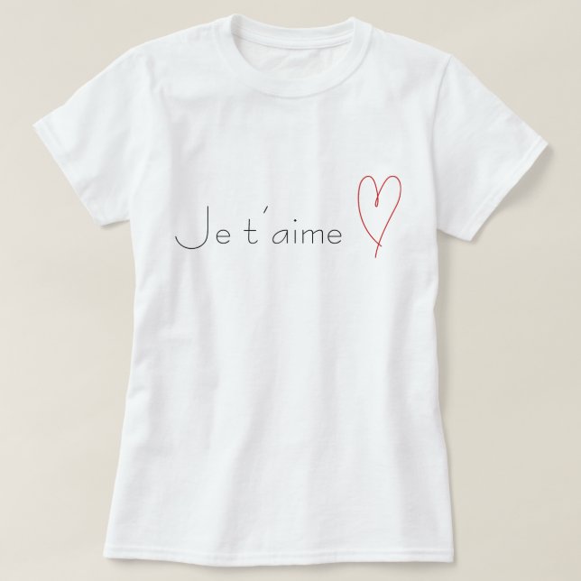 Je taime T-Shirt (Design vorne)