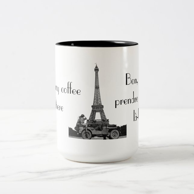 Je vais prendre mon café... zweifarbige tasse (Mittel)