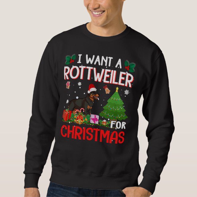 Je Veux Un Rottweiler Pour Noël Noël Essentiel Sweatshirt (Vorderseite)
