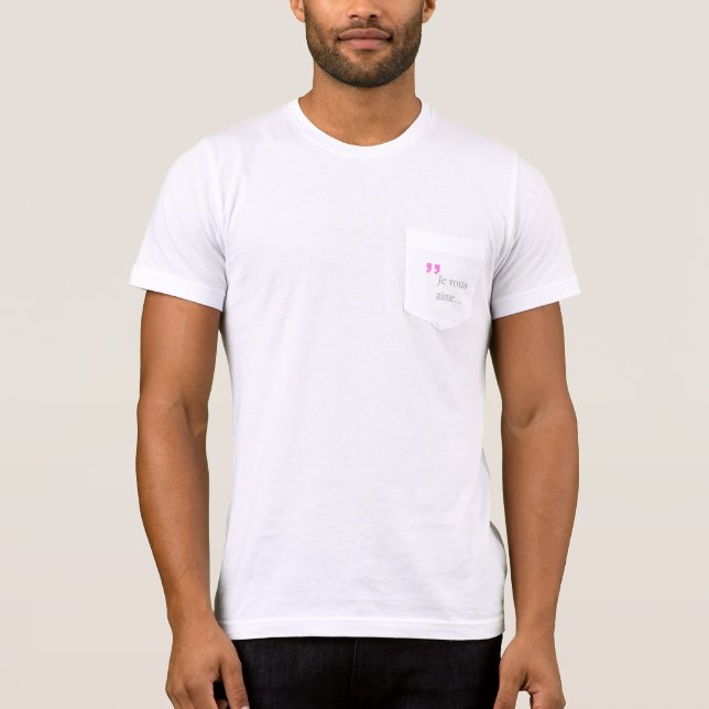 JE VOUS AIME in französischer T - Shirt (Vorderseite)