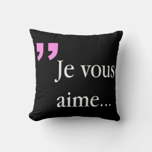 Je vous aime Valentine 2sided Schwarz-weiß Pillow Kissen