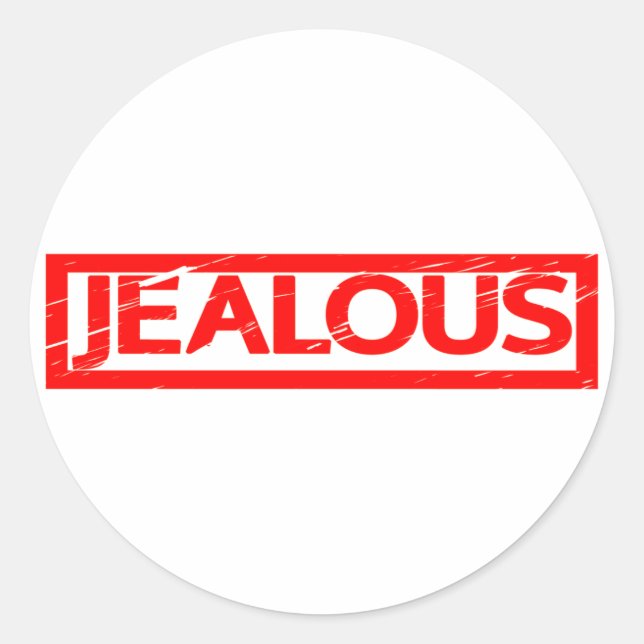 Jealous Briefmarke Runder Aufkleber (Vorderseite)