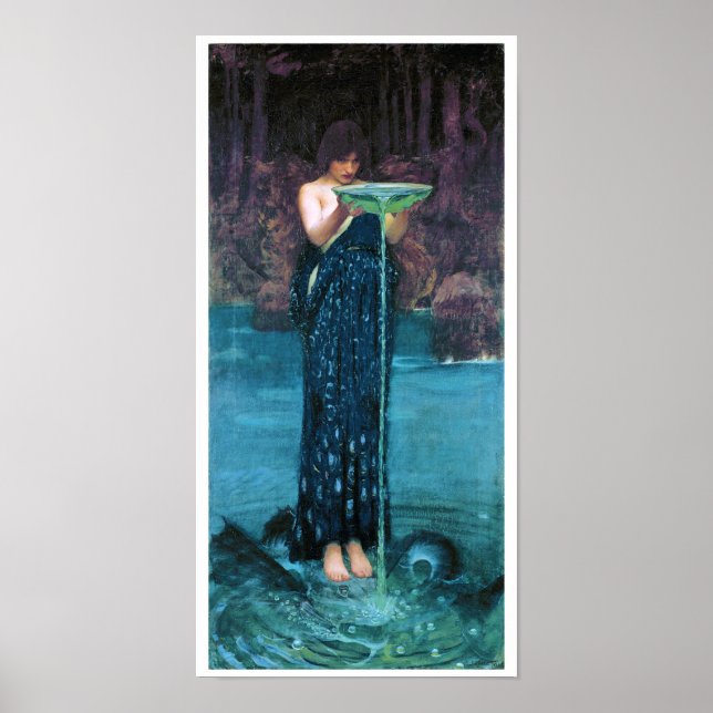 Jealous Circe, John William Waterhouse Poster (Vorne)