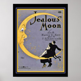 "Jealous Moon" Art Deco Sheet Music Cover 12 x 16 Poster