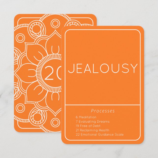 Jealousy LOA Emotion verarbeitet Orange Card Einladung (Vorne/Hinten)