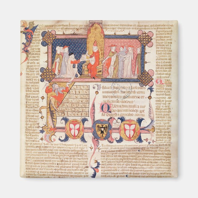 Jean Andre präsentiert seine Arbeit an Pope Clemen Magnet (Vorne)