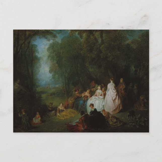 Jean-Antoine Watteau - Ansammlung Pastoral Postkarte (Vorderseite)